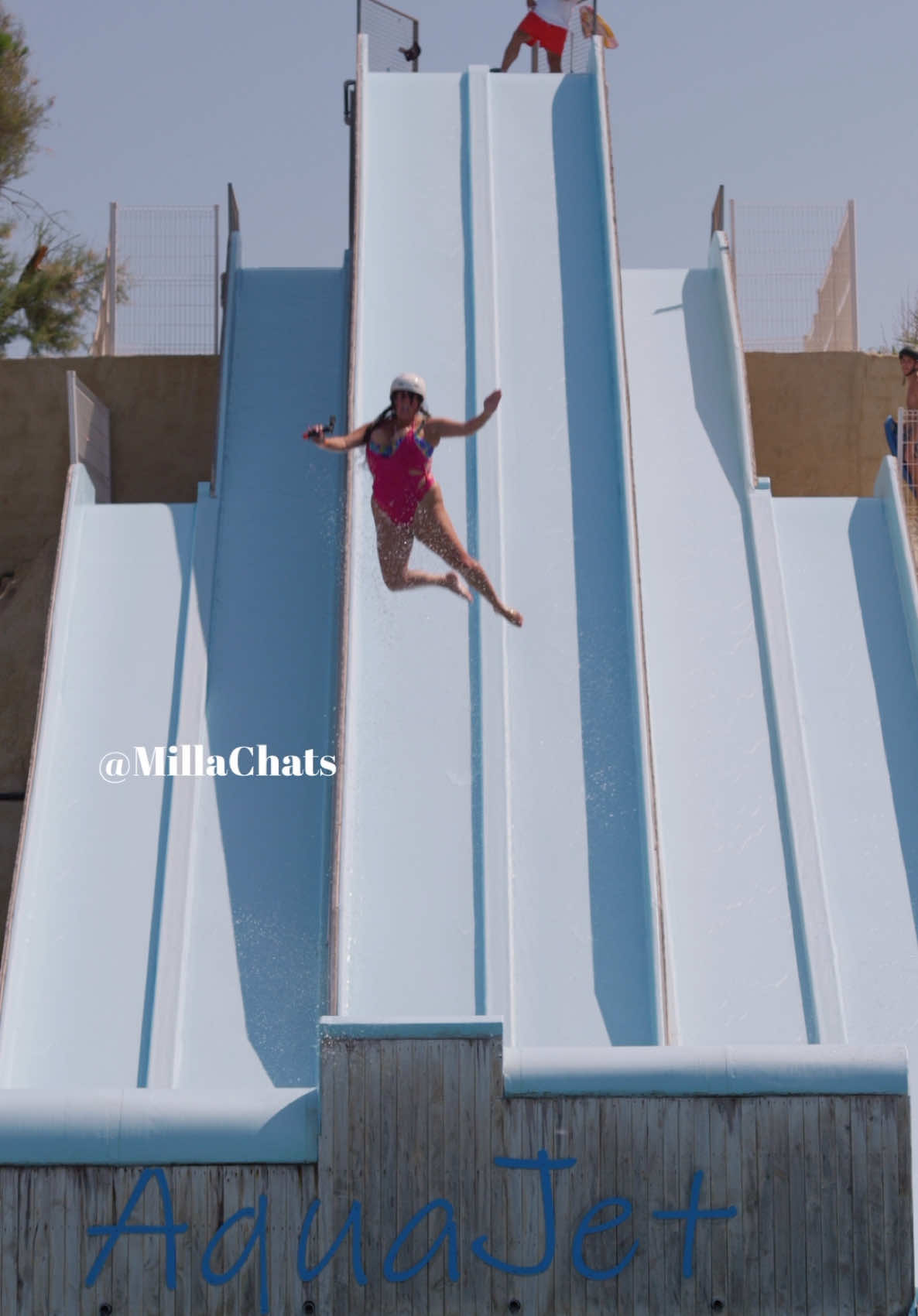 You go up as high as you go down! #waterslide #waterpark #aquapark #Summer #slipnfly #waterjump 