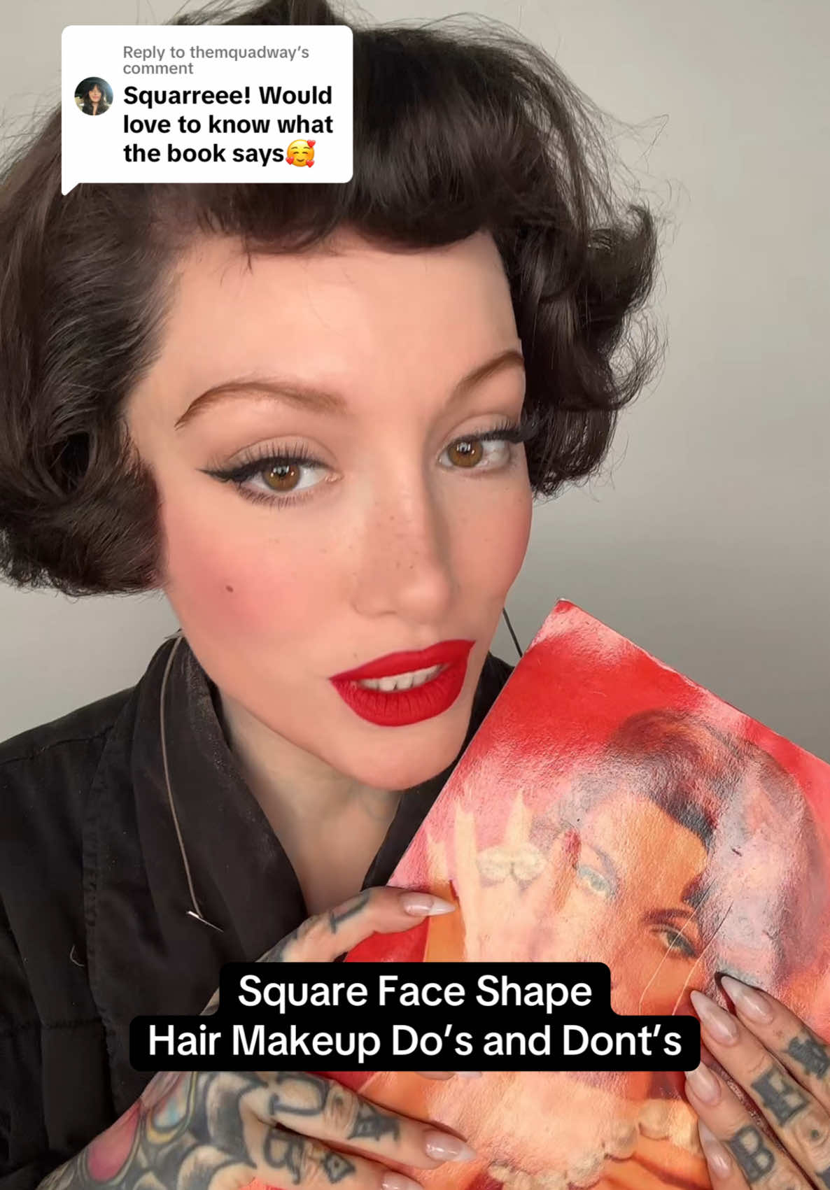 Replying to @themquadway if your face shape is Square these are the do’s and don’ts for your hair and makeup. This according to the Westmore Beauty Guide from the 1950’s #squareface #1950s #makeuptutorial 