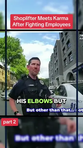 Shoplifter Meets Karma After Fighting Employees #cops #police #viralvideo #crimetok #law #viral 