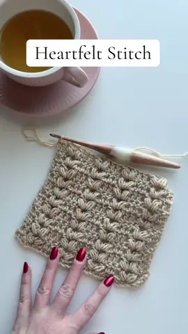 Heartfelt Crochet Stitch 💕 This is a One Row Repeat and the Full Tutorial is on YouTube #crochet #crochetstitch #crochettutorial #moderncrochet #crocheter #crochetaddiction #crocheting #crochetinspo #crochetersoftiktok 