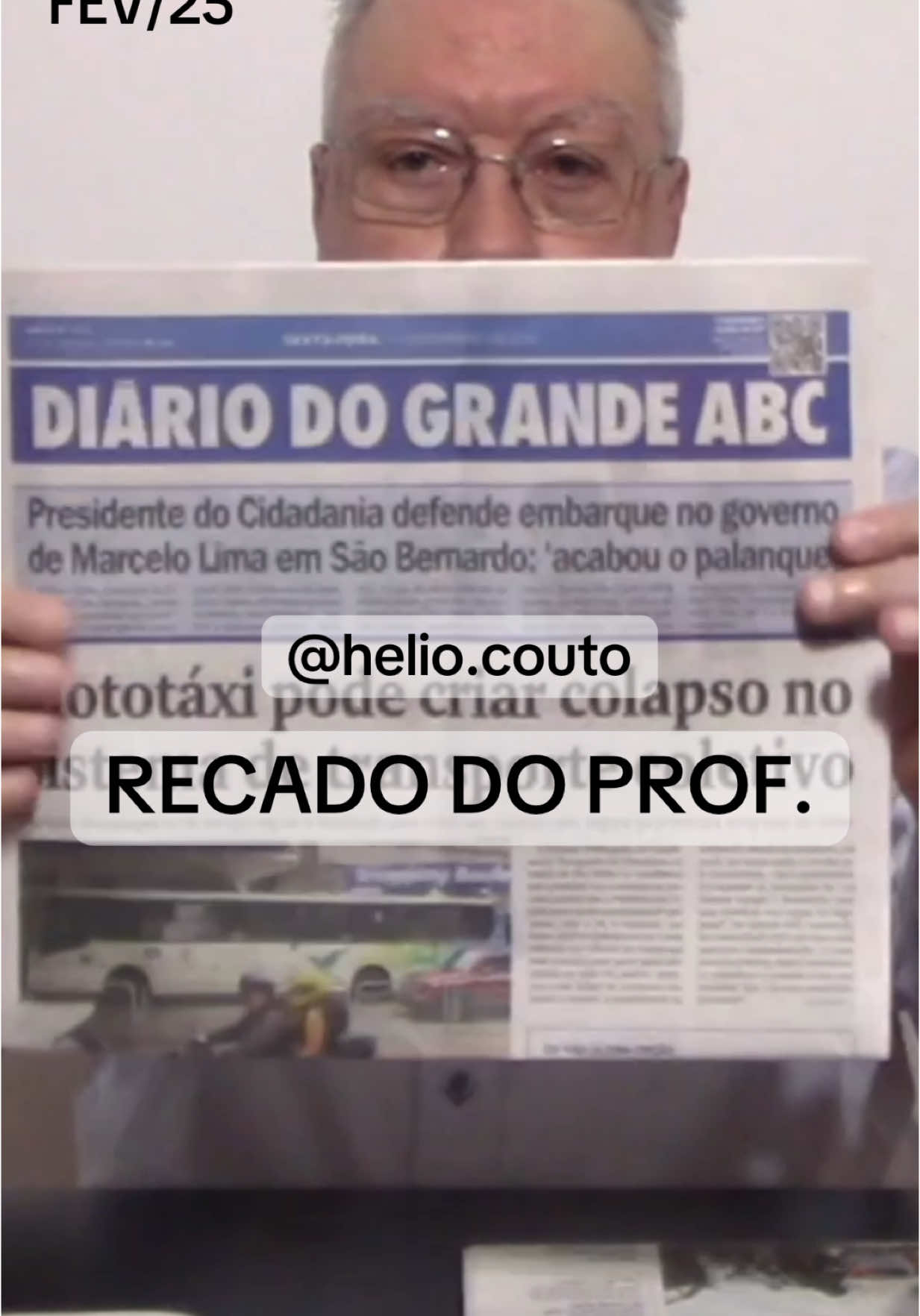 Prof. acaba de gravar esse recado para os alunos. O blog que ele cita é www.sabedoria.blog.br #heliocouto #heliocouto2025 #héliocouto #ressonanciaharmonica 