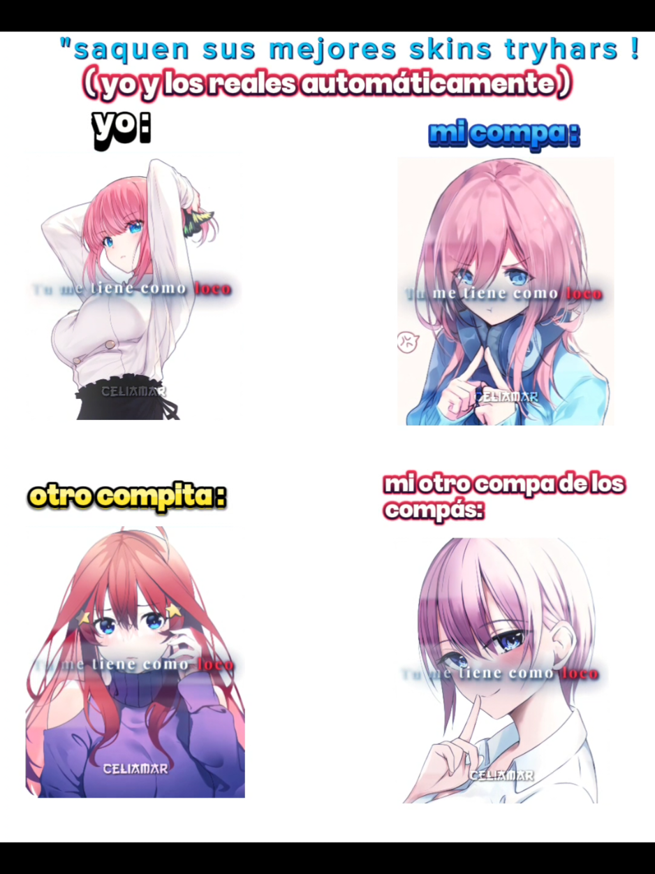 la escuadra perfecta  creditos a @Celia.  #thequintessentialquintuplets #lasquintillizas #edit #trihard #skins #Anime #mytipe #ninonakano #mikunakano #ichikanakano #itsukinakano #fyp #paratiiiiiiiiiiiiiiiiiiiiiiiiiiiiiii 