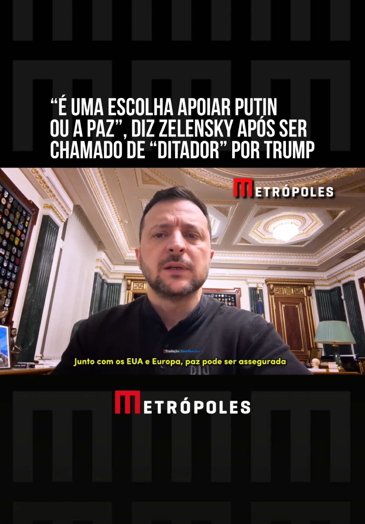 “É uma escolha apoiar #Putin ou a paz”, diz #Zelensky após ser chamado de “ditador” por #Trump. Líder ucraniano deve encontrar enviado do presidente dos EUA nesta quinta-feira (20/2). #TikTokNotícias