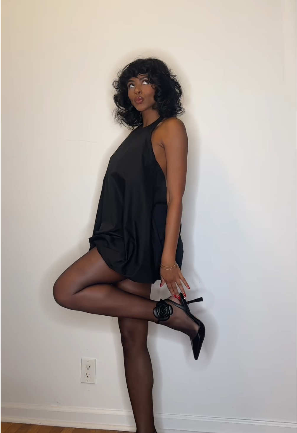 Short and backless Fem #LittleBlackDress Outfit links in my LTK🎀🖤 Dress @VRG GRL Heels @DSW @Vince Camuto  Tights @Calzedonia  #vrggrl #LBD #FeminineStyle #SoftFemininity #Elegance #ChicAndTrendy #TimelessBeauty #ClassyVibes #StyleInspo #EffortlessGlam #WardrobeStaple #DressedUp #FeminineEnergy #ElegantStyle #SlayTheLook #SoftGirlAesthetic #FeminineFashion #TikTokFashion