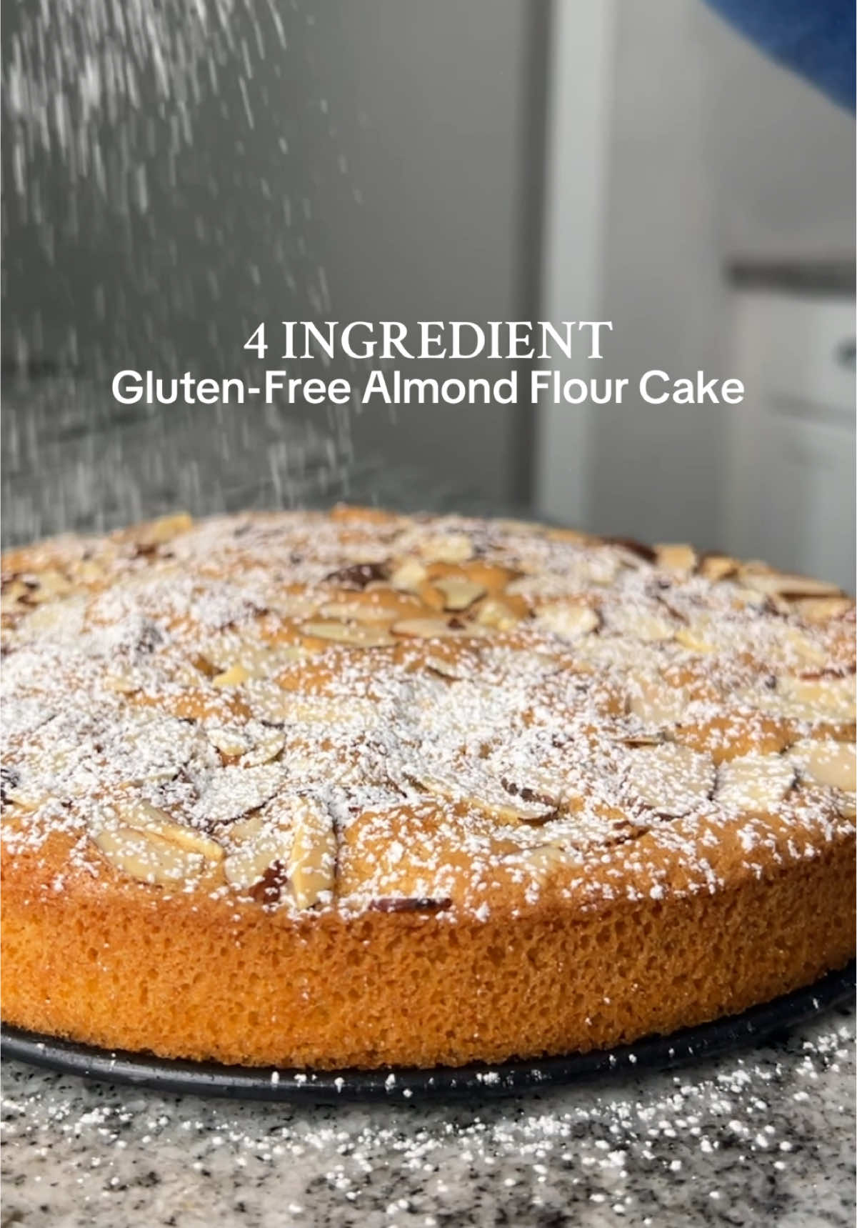 made with just 4 ingredients in one bowl, this almond flour cake is easy, delicious, gluten-free, & even dairy-free too! full recipe’s on samdoesherbest.com, get there by clicking the link in my profile, or google “sam does her best almond flour cake” to find it! #glutenfreerecipes #glutenfreecake #healthyrecipes #dairyfree 