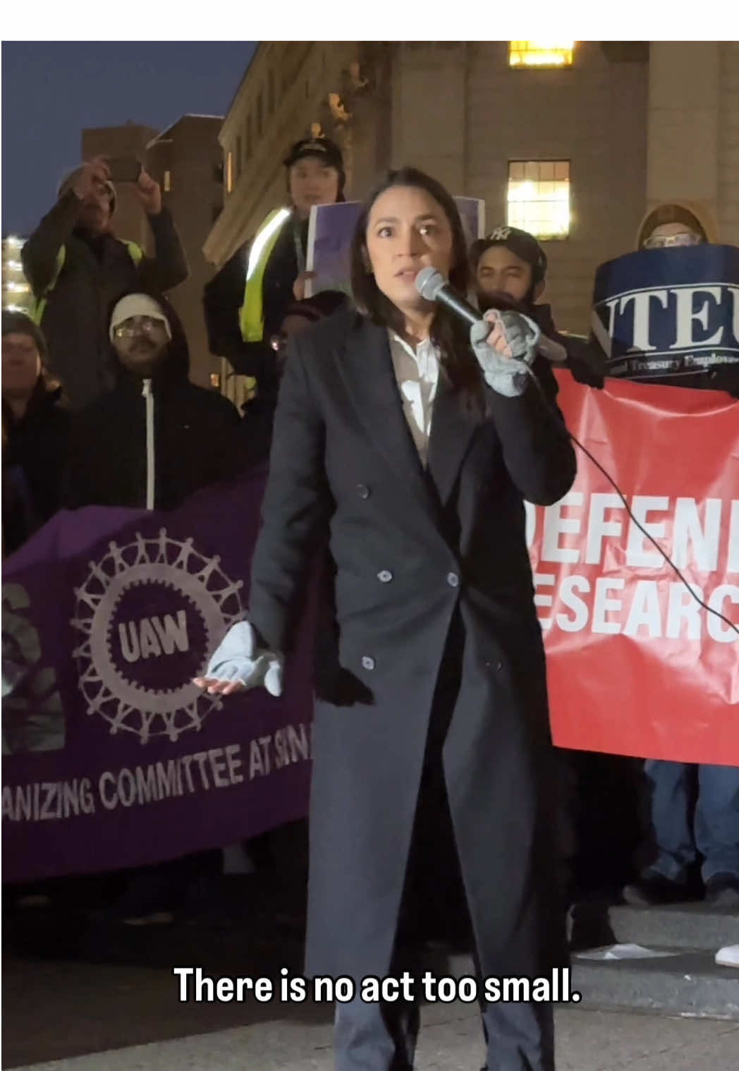 @Alexandria Ocasio-Cortez at the Save Our Services rally just now 