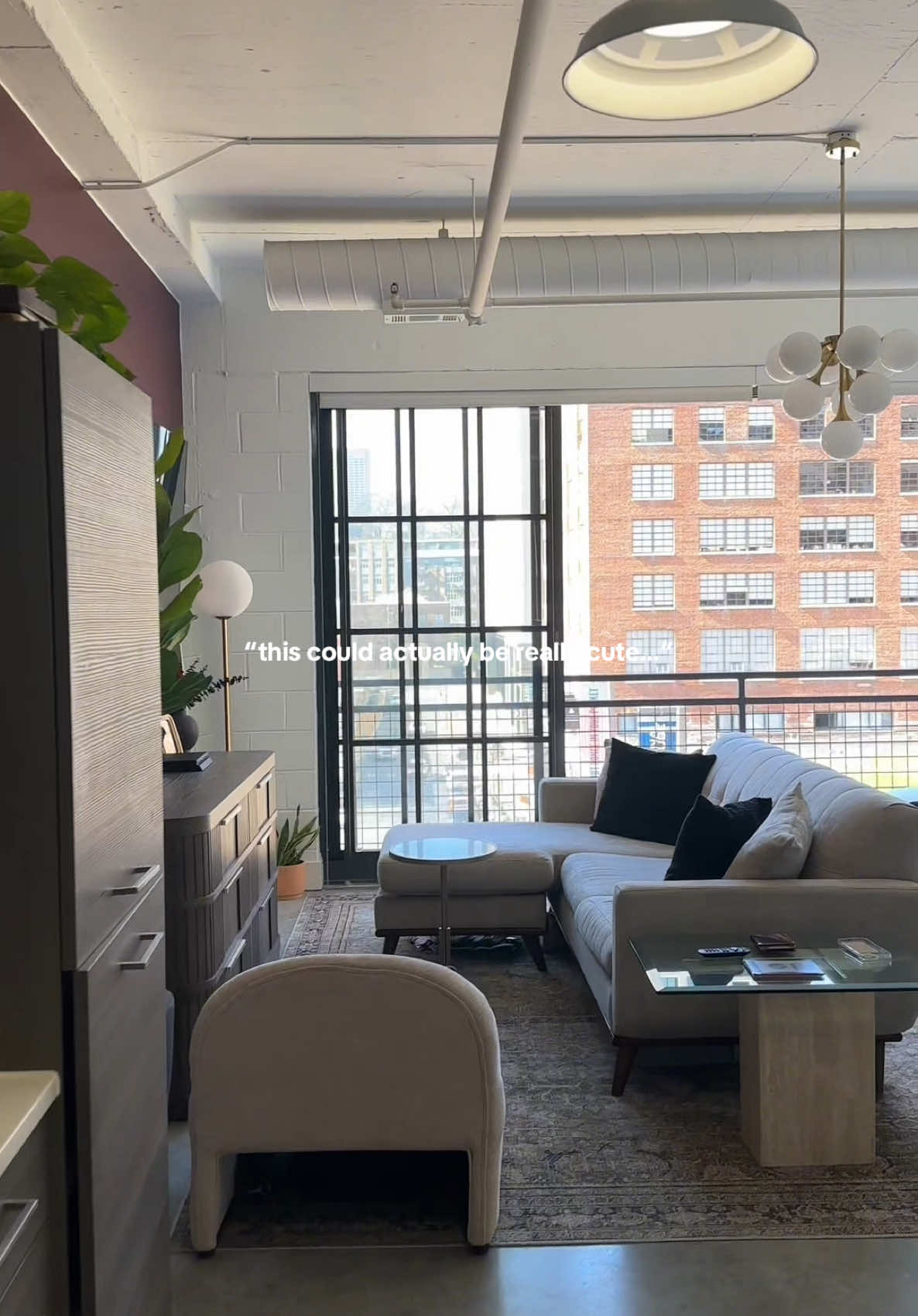Love my little studio #homedecor #beforeandafter #apartment #apartmenttour #apartmentdecor #apartmentinspo #midcenturymodern #studioapartment 