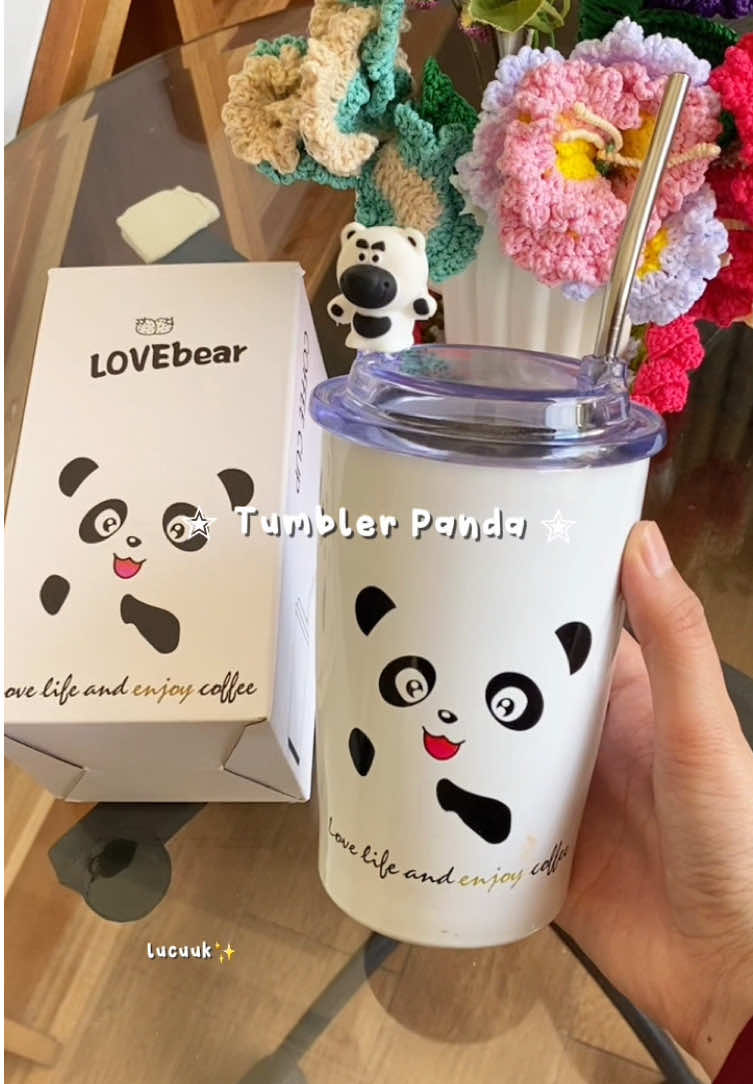 tumbler panda lucuuk🐼🛒 #tumbler #panda #tumblerstainless #tumblerviral #tumbleraesthetic 