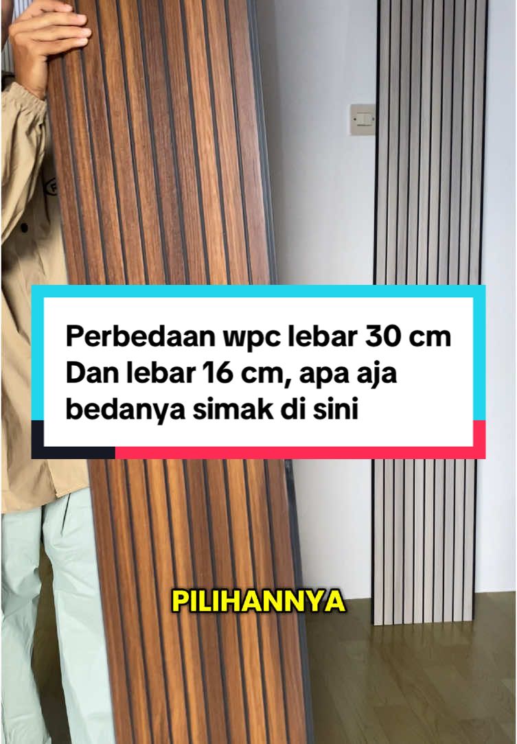 Perbedaan wpc lebar 16 dan 30 cm klik keranjang untuk pilihan warna #rumah #bangunrumah #rumahimpian #wpc #wpcwallpanel #wallpanel #pvc #woodpanel #kayu 