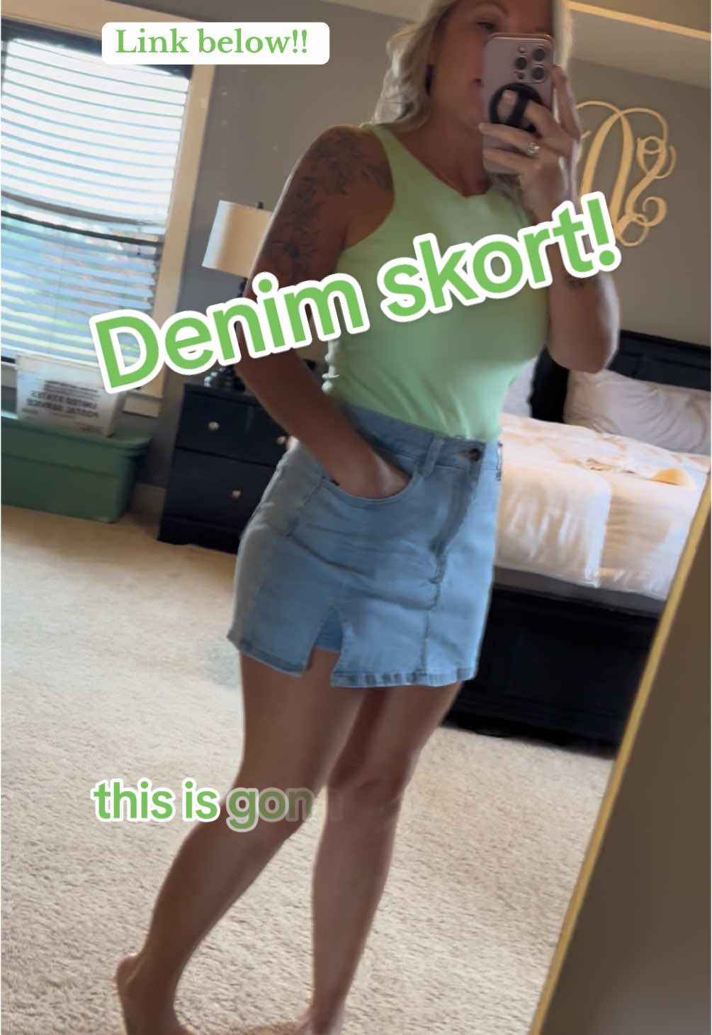 Super cute!!! #denim#skort#denimskort#fashion#TikTokShop #fyp #datenight #flattering#stretchy#comfortable 