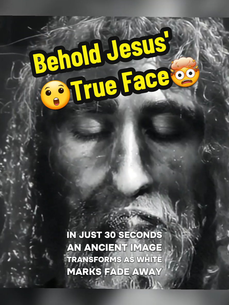 This is mind blowing... Witness a journey through time in just 30 seconds as an ancient image transforms before your eyes. White marks fade away to reveal the true, lifelike face of Jesus of Nazareth. In a mesmerizing moment, one eye slowly opens, drawing you deeper into the mystery. Scientists confirm: this isn’t mere art—it’s a genuine image of a man who changed history, emerging refreshed and renewed. Are you ready to see the revelation for yourself? #Jesus  #AncientMystery  #Faith  #HistoricalRevelation  #TimelessTruth 