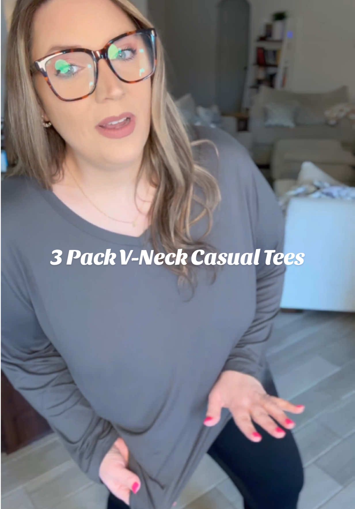 Love these v-neck long sleeved tops from @Showitty So soft and comfortable! #vnecktops #vneck #causaltops #womenstops #comfyclothes #casualclothes #comfyoutfits #outfitideas #leggingsoutfit #casualstyle #Springoutfits #summeroutfits #classicstyle #plussizetiktok #plussizestyle #showitty 