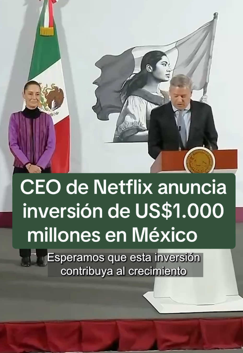 US$1.000 millones en México durante los próximos cuatro años: esa es la inversión que Netflix anunció este jueves durante la conferencia de Claudia Sheinbaum. En medio de las tensiones comerciales y presiones arancelarias, esta inyección millonaria estará destinada a la producción de 20 series y películas en México al año, informó Ted Sarandos, director general de Netflix. Te contamos más sobre la nueva apuesta del gigante del streaming en el enlace de la bio. #México #Netflix #Inversión #Empresas #Streaming