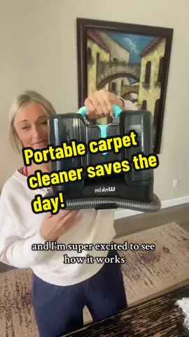 This portable carpet and spot carpet cleaner makes small cleaning so much easier.  I was never motivated to take out my big one, but this is so quick and easy. #carpetcleaning #carpet #portablecarpetcleaner lightweight carpet cleaner portable carpet cleaner small carpet cleaner 