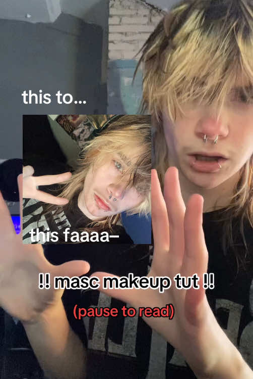 sorry it’s so fast and messy, I did my best 😭  #fyp#hehim#mascmakeup#makeuptutorial#makeuptut#alt#altboy#mlm#lgbt#06 