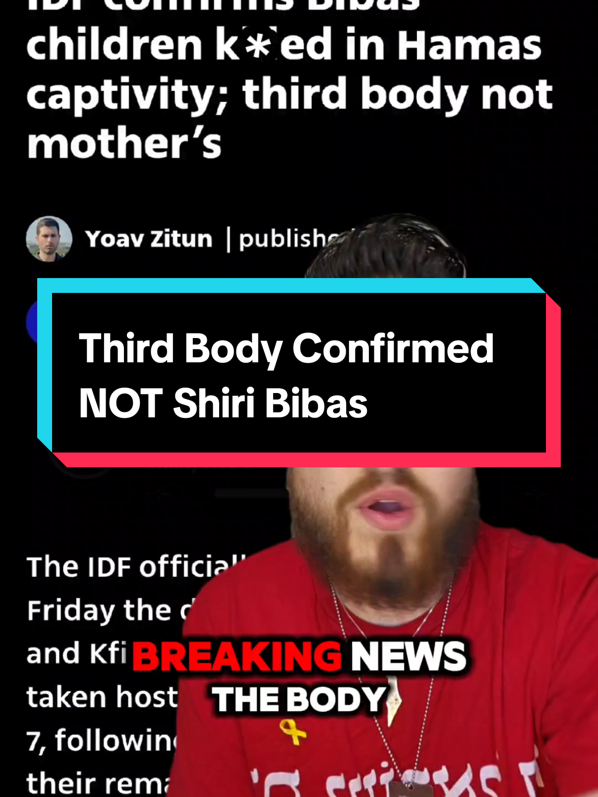 #breakingnews Feb 20th - The body given to lsrael does not match Shiri Bibas, mother of Ariel and Kfir Bibas. It does not match any known hostage.