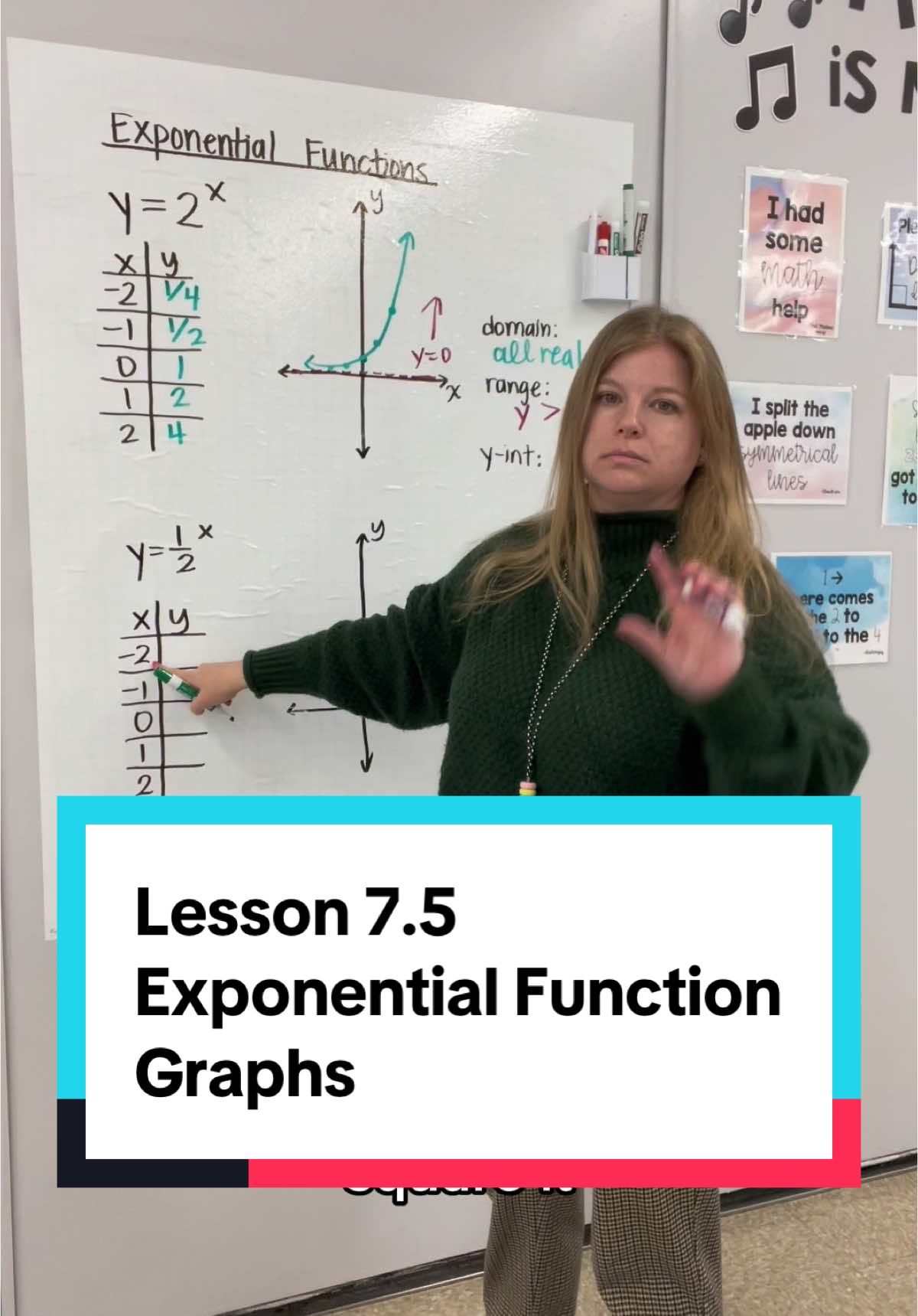 Exponential Function graphs! #iteachalgebra #math #mathematics #algebra #iteachmath #teacher #mathteacher 