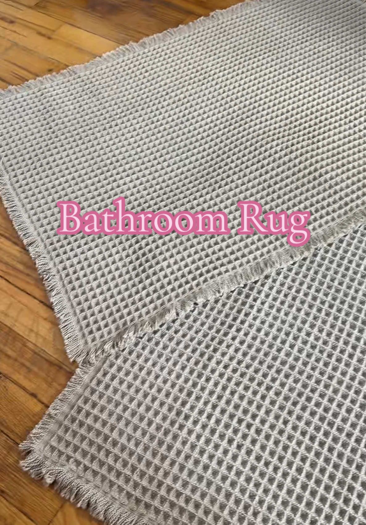 The perfect bathroom rug is on TikTok shop in the cutest neutral color #HomeDecor #BathroomDecor #bathroomrug