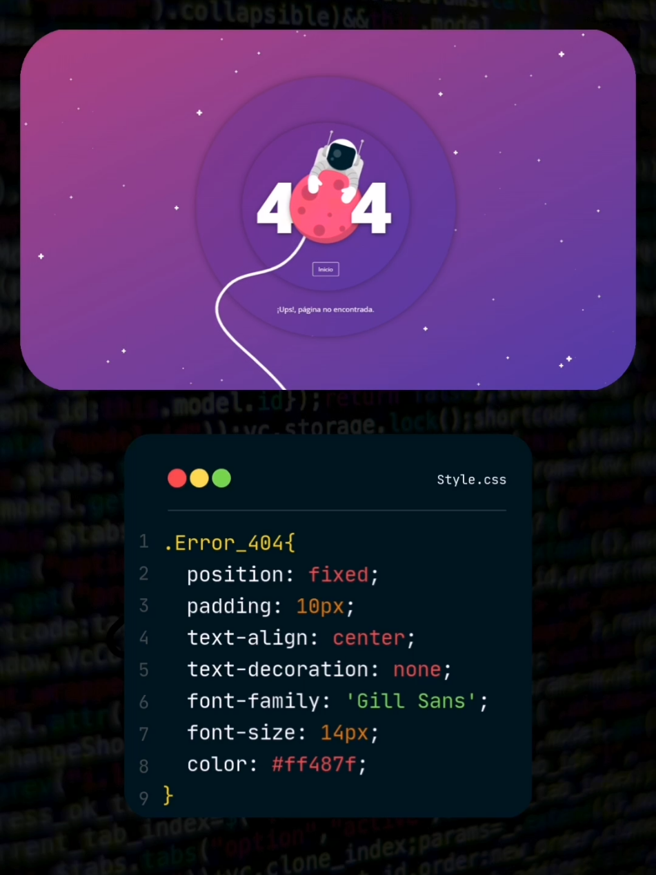 Programación | Web Site Error 404 Html, Css y JavaScript #programacion #website #404 #code #html #developer #dev #paginaweb #programming 