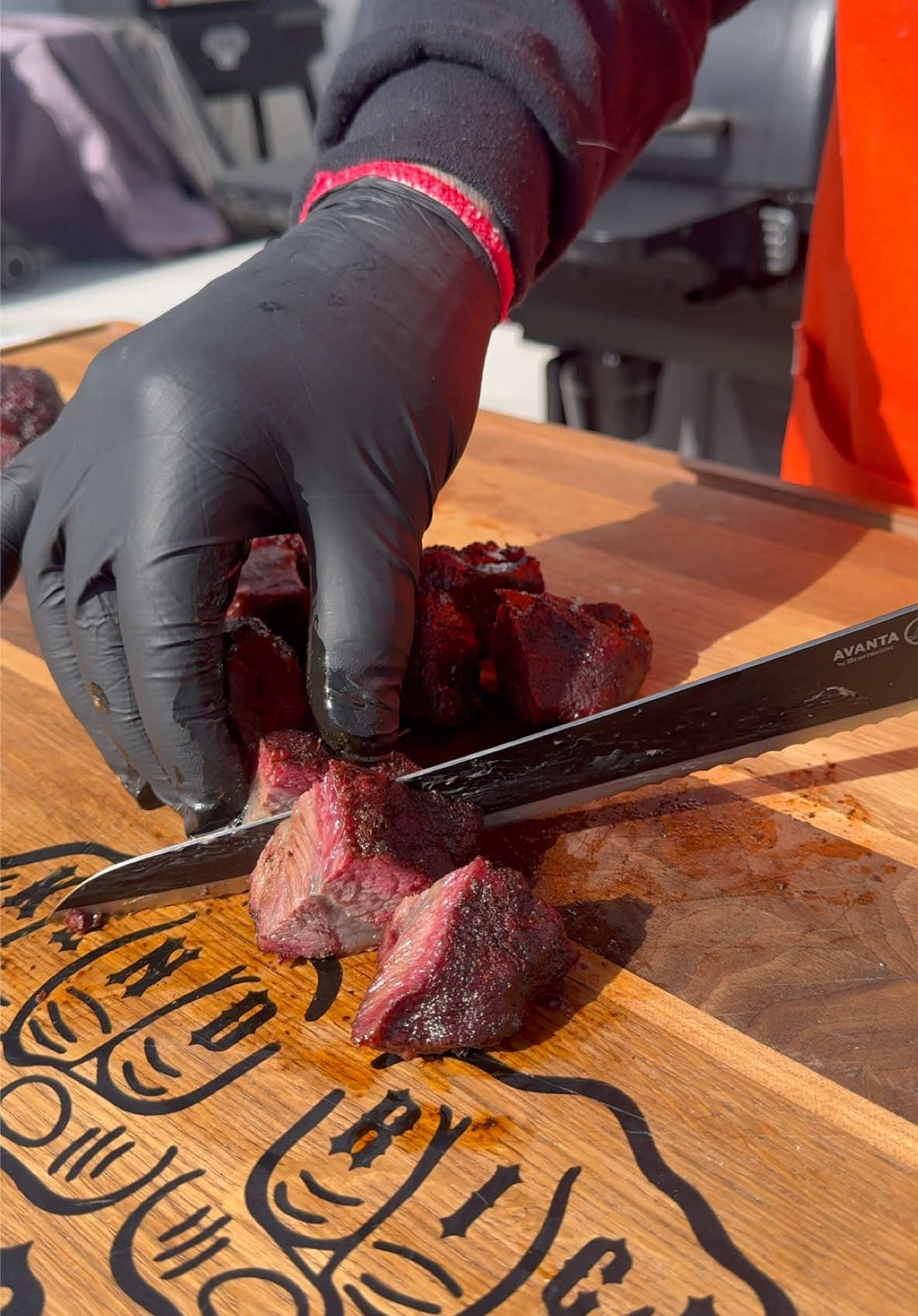 Smoked Beef Cheek Burnt Ends and Pulled Beef Ckeeks  . #kendrickbbq #traegergrills #cheeks #beefcheek #brisket #smokedbrisket #bbqbrisket #burntends #lowandslow @Traeger Grills @Messermeister @MEATER 