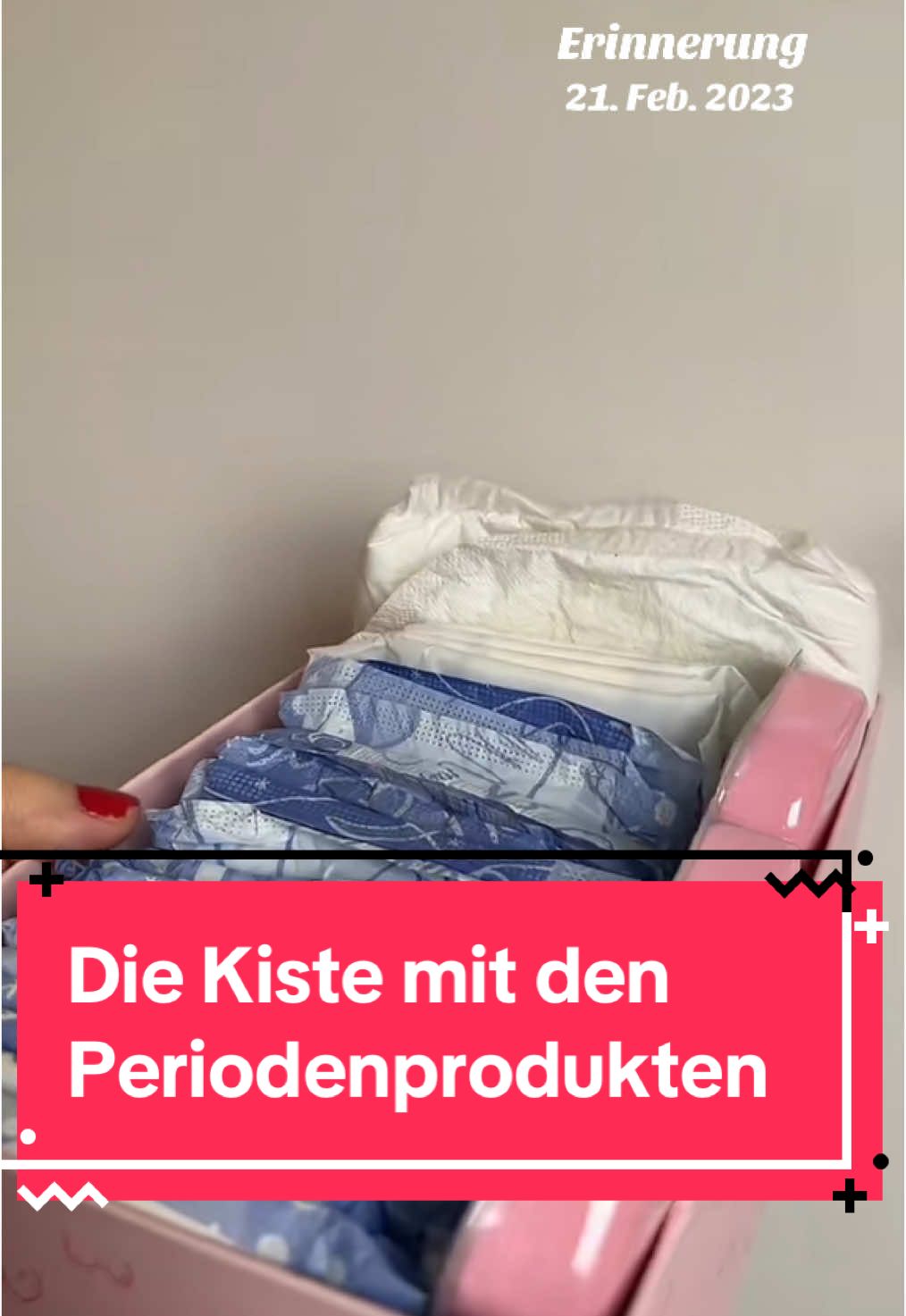 #erinnerung inzwischen ist es eine andere Kiste und eine Tasche für unterwegs #binden #periodentipps #periodentok #menstruationszyklus #menstruationsbeschwerden 