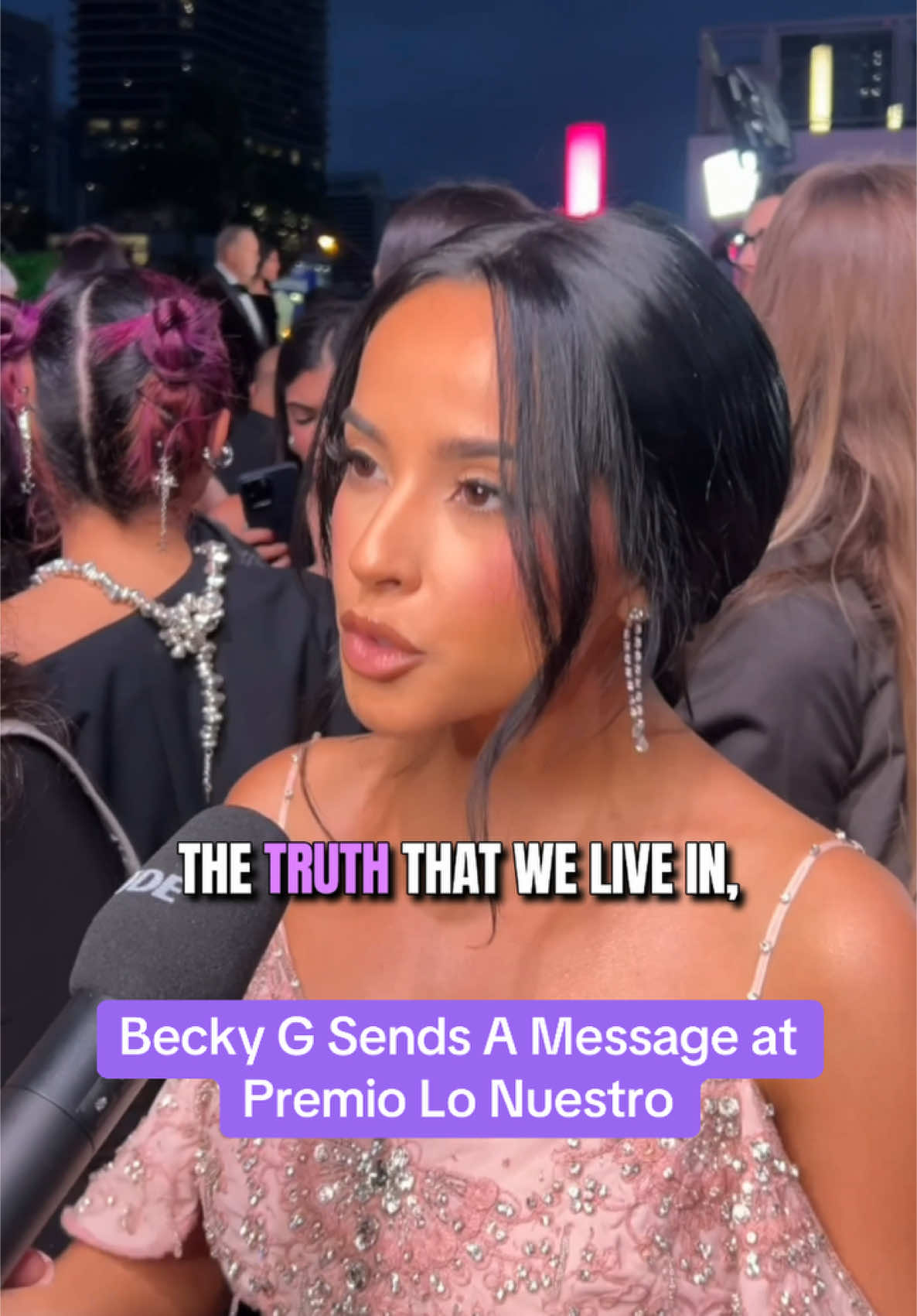 “Remembering the power that we come from” | We caught up with @Becky G on the #PremioLoNuestro red carpet & she shared a special message  🎤: @Grecia S. Lopez 