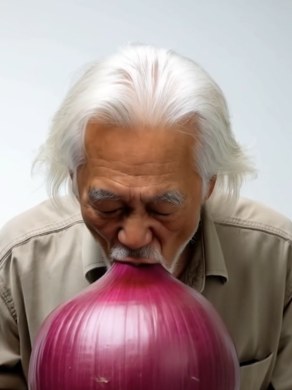 ASMR!? Old man eating Giant onions and garlic raw Mukbang. #asmr 