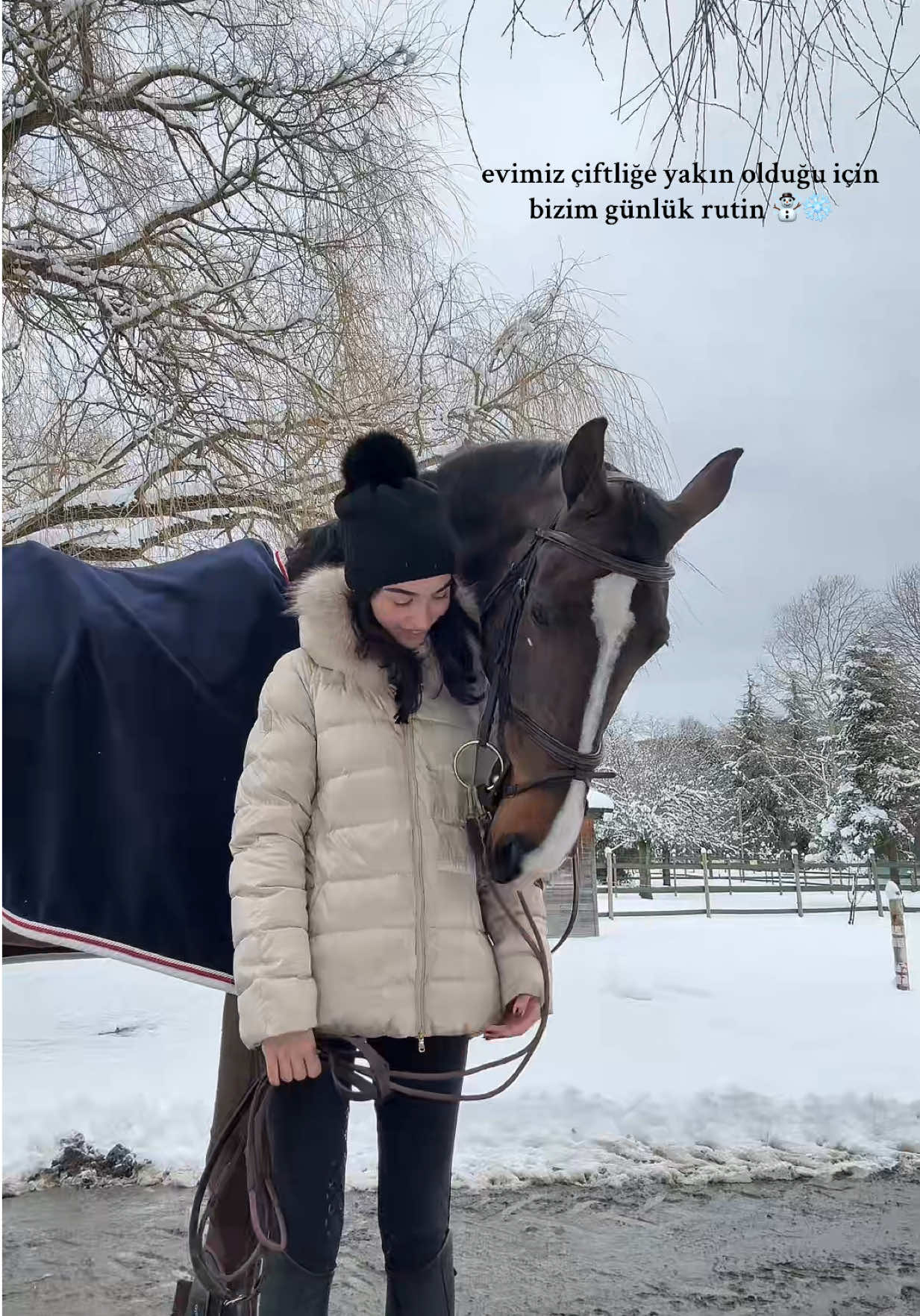 Monkey’le dolu günler 😍☃️❄️ #keşfet #snow #equestrian #horseriding 