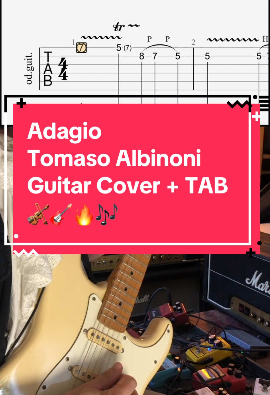 Adagio from Tomaso Albinoni 🎻🔥🎶 (Guitar Cover + TAB) #guitar #stratocaster #adagio #albinoni #baroque #rockguitar #guitarinstrumental #neoclassicalmusic #virtuoso #marshallamps #guitarhero #guitarlegend #rocknroll #yngwiemalmsteen #ulijonroth #scorpions #rockmusic  #shredguitar #sweeppicking #staccato #virtuoso #ritchieblackmore #risingforce #dod250 #guitar #guitarist #guitarplayer  #guitarlife #guitaristsoftiktok  #guitarworld #guitarsdaily #guitartechnique #guitarlessons #guitarlicks