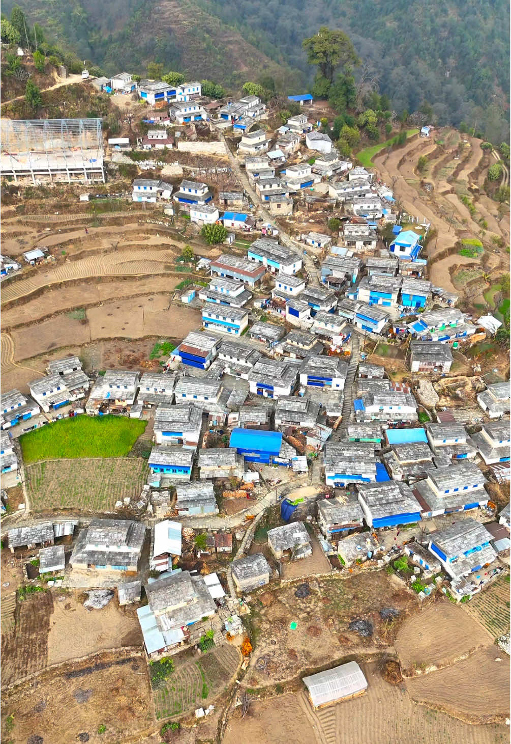 The Aerial View Of Lespar , Modi Gaupalika .   Undoubtedly the most beautiful village of Parbat !                   #discoverparbat #visitparbat #parbat #nepal  #lespar. #fyp #foryoupage 