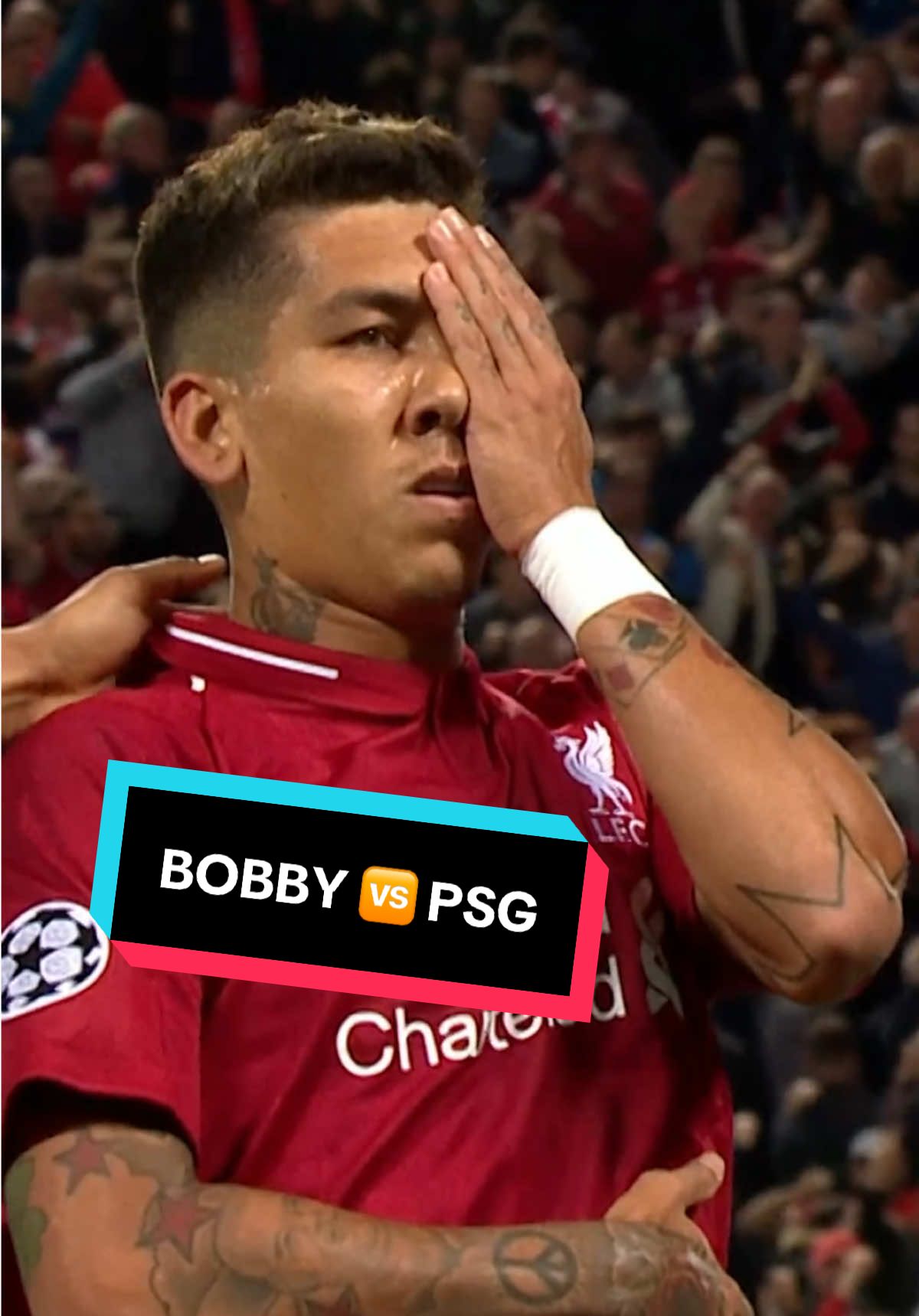 Bobby with a later winner against PSG in 2018 😍 #lfc #liverpool #championsleague #ucl 