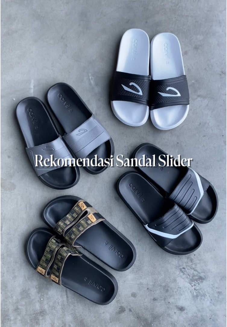 REKOMENDASI SANDAL SLIDER PRIA 🥰🔥 #rekomendasi #sandal #sandalpria #sandalslop #lokalbrand #carvil #fyp 