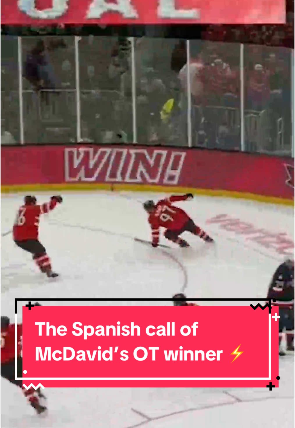 The Spanish call of McDavid’s OT winner was electric. ⚡️ #4Nations  (🎥: ESPN Deportes)