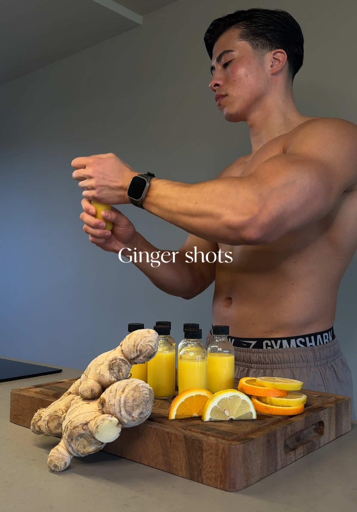 Daily ginger shots 🙂‍↕️ #ginger #GymTok #nutrition #healthylifestyle #fyp 