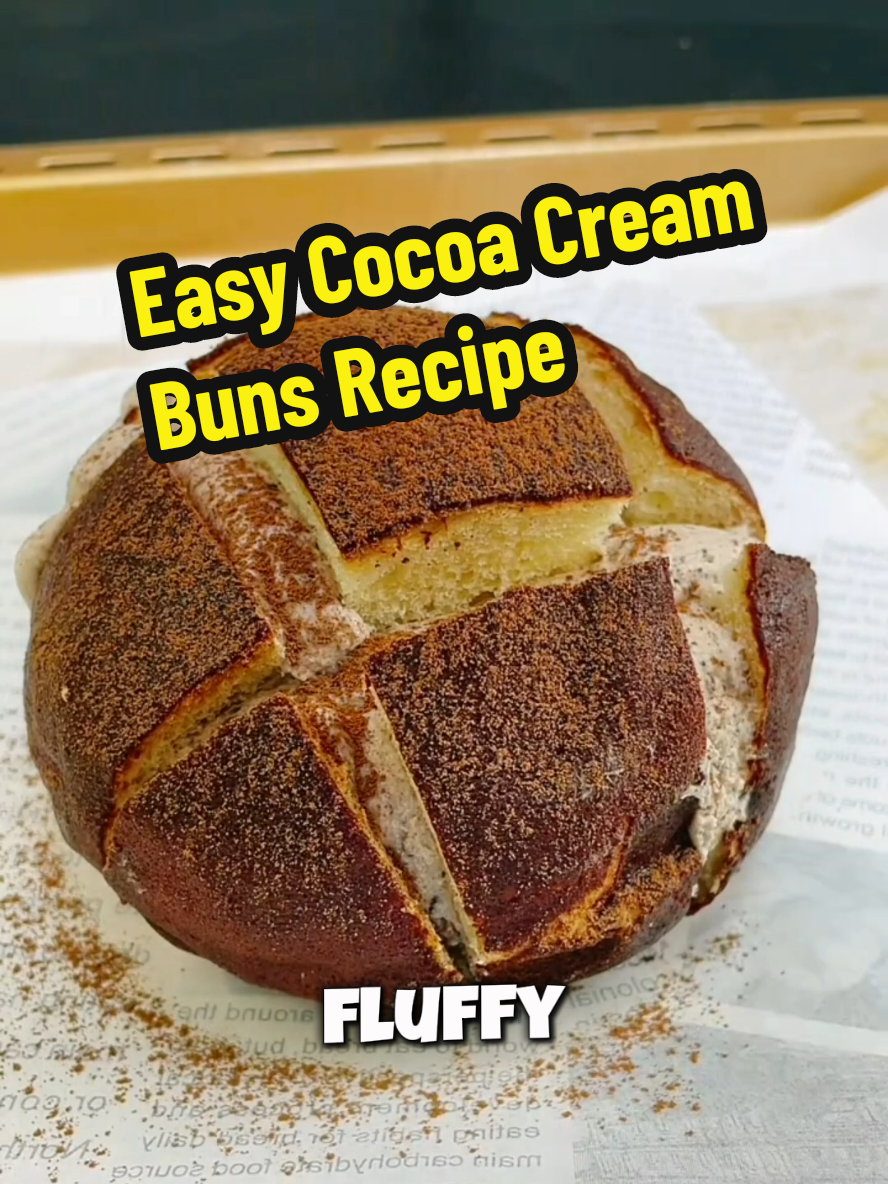 Easy Cocoa Cream Buns Recipe 👇 ---👉 Ingredients For the Polish Starter: ¼ cup bread flour ¼ cup water For the Dough: 3 tablespoons whole milk 2 tablespoons beaten egg ¾ teaspoon fresh yeast (or ¼ teaspoon instant yeast) 2 tablespoons sugar 1 cup + 2 tablespoons bread flour All of the Polish starter ½ teaspoon salt 1 ½ tablespoons unsalted butter, softened For the Mexican Topping: 2 tablespoons unsalted butter, softened 1 ½ tablespoons powdered sugar 3 tablespoons beaten egg 2 ½ tablespoons cake flour 1 tablespoon cocoa powder For the Cream Filling: ½ cup cream cheese ½ cup heavy cream 1 ½ tablespoons sugar Directions: Step 1: Prepare the Polish Starter In a small bowl, mix the bread flour and water until smooth. Cover with plastic wrap and refrigerate overnight. Step 2: Make the Mexican Topping In a bowl, beat the softened butter and powdered sugar until fluffy. Slowly add the beaten egg in two additions, mixing well after each. Sift in the cake flour and cocoa powder, stirring until smooth. Transfer to a piping bag and set aside. Step 3: Make the Cream Filling In a heatproof bowl, warm the cream cheese over a water bath until smooth. In another bowl, whip the heavy cream and sugar until thick like yogurt. Fold it into the cream cheese, mix well, then transfer to a piping bag. Refrigerate until needed. Step 4: Make the Dough In a stand mixer, combine the milk, beaten egg, yeast, sugar, and bread flour. Add the Polish starter and knead on low speed for 10 minutes. Add the salt and butter, then knead for another 20 minutes until the dough is smooth and elastic. Cover and let rise until doubled in size (about 1 hour). Step 5: Shape & Proof Divide the dough into 6 equal pieces and roll into balls. Place them on a baking tray lined with parchment paper, cover, and let them rise again until doubled in size (about 40 minutes). Step 6: Bake Preheat the oven to 340°F. Pipe the Mexican topping over the buns. Bake in the center rack for 25 minutes, then cool completely. Step 7: Fill & Finish Slice a crisscross pattern on top of each bun and pipe in the cream filling. Dust with cocoa powder, and they are ready to enjoy! Prep Time: 20 minutes | Cook Time: 25 minutes | Total Time: About 2.5 hours (including proofing) | Servings: 6 buns Tag me if you try it! #creatorsearchinsights #Recipe #EasyRecipes #baking #yummy #yum #cookingathometiktoktv #foryoupage 
