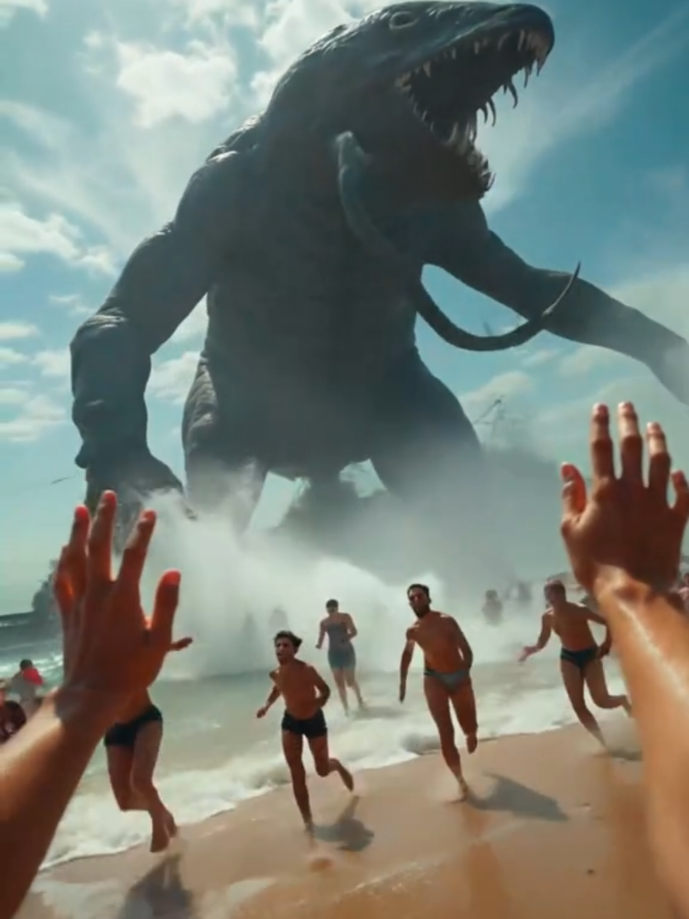 Monster comes out of the sea in Copacabana Rio de Janeiro. #monster #ocean #seamonster #fyp #fypシ゚ #fypp #riodejaneiro #rj