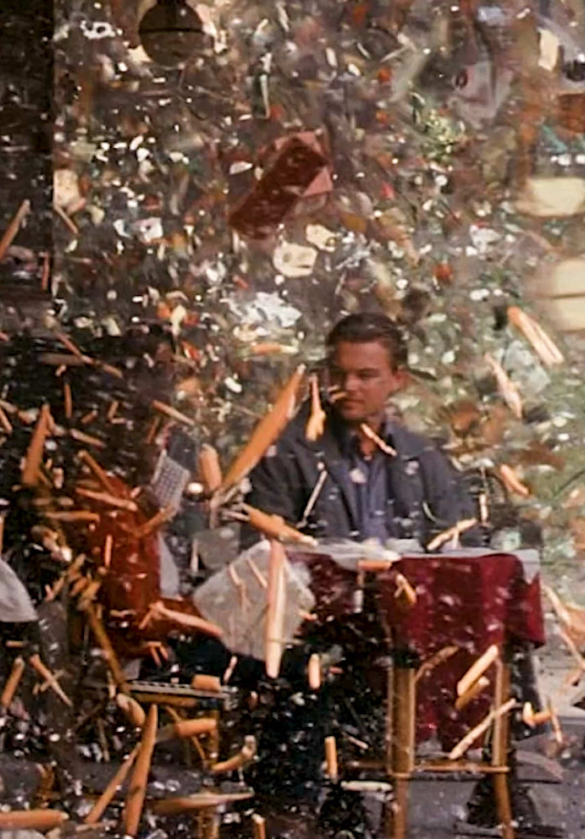 Inception’s Paris café explosion—a crash course in dream physics. When Cobb (Leonardo DiCaprio) reveals to Ariadne (Ellen Page) that they’re dreaming, the street erupts in a ballet of shattered glass and debris.  This scene, directed by Christopher Nolan, uses zero CGI explosions—every stunt was filmed in-camera using practical effects and precisely timed pyrotechnics. The slow-motion collapse, achieved by filming at 3,000 frames per second, transforms destruction into poetry, mirroring the fragility of subconscious control.  🎞️ Behind the lens: - The deafening ringing sound during the implosion was designed to mimic auditory hallucinations, forcing viewers to feel Ariadne’s disorientation. - Nolan insisted on using real glass shards, requiring the actors to wear protective gear while maintaining emotional intensity. - The collapsing café foreshadows the film’s themes: reality’s instability (“Dreams feel real while we’re in them”) and Cobb’s guilt-ridden psyche. What movie moment shattered your perception of reality? 💬