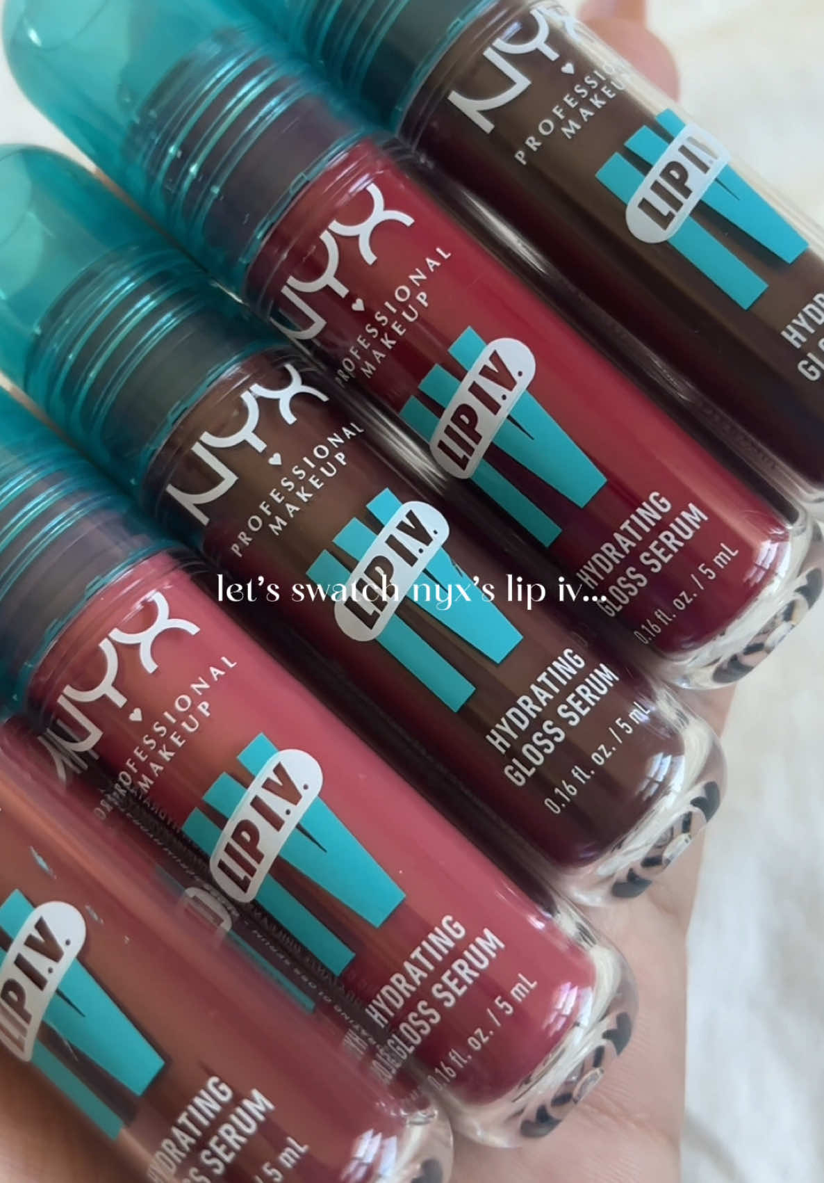 💄💋 these lip iv’s from @NYX Professional Makeup have such an interesting texture!  When you apply it, it is so wet. But when you wipe it, it leaves a tint. I am not sure how to wear these! But, I love swatching them because it is so pretty.  Shades: 🌸 Bubblegum Burst 💗 Blush Rush 🍓 Red-y Set Wet ☕️ Mocha We Met 🥃 Espresso Soak ✨ How do you wear these? - #nyxcosmetics #lippies #liptint #lipgloss #makeup #newmakeup 