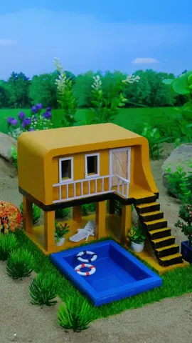 Build a Dream 2-Story Villa with Mini Bricks & a Stunning Pool View!  #vfuho #miniature #DIY