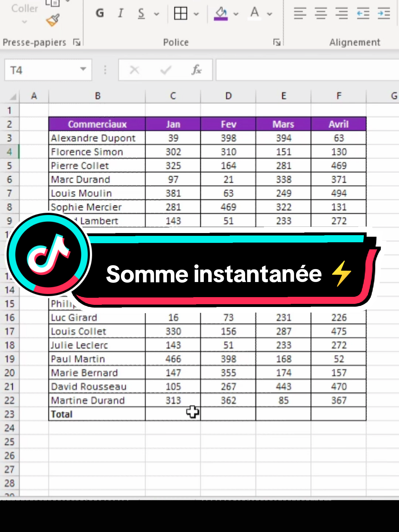 Somme rapide sur excel. #ApprendreSurTikTok #excelfrancais #excelfr #excelfrance #tutoexcelfr #tutoexcel #apprendreexcel_de_a_à_z #apprendreexcel #microsoftexcel #excelpro 