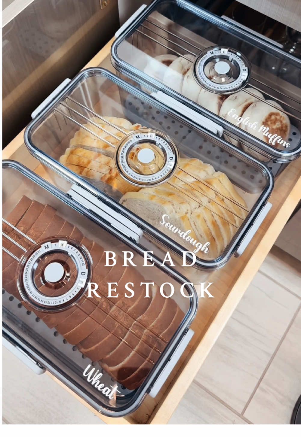 Restock my bread drawer with me!🍞#asmr #restock #kitchen #organizedhome #asmrsounds 