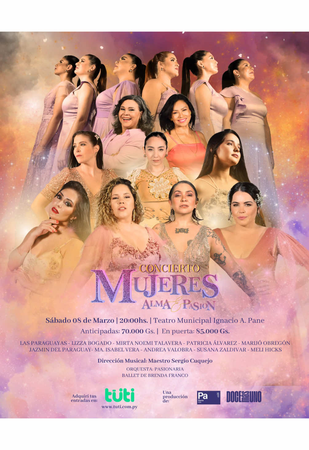 MUJERES, ALMA Y PASIÓN.. 8 de marzo  20:00hs. TEATRO MUNICIPAL Ignacio A.Pane  Entradas en https://tuti.com.py/evento/CONCIERTO-MUJERES-ALMA-Y-PASIN-20250308200