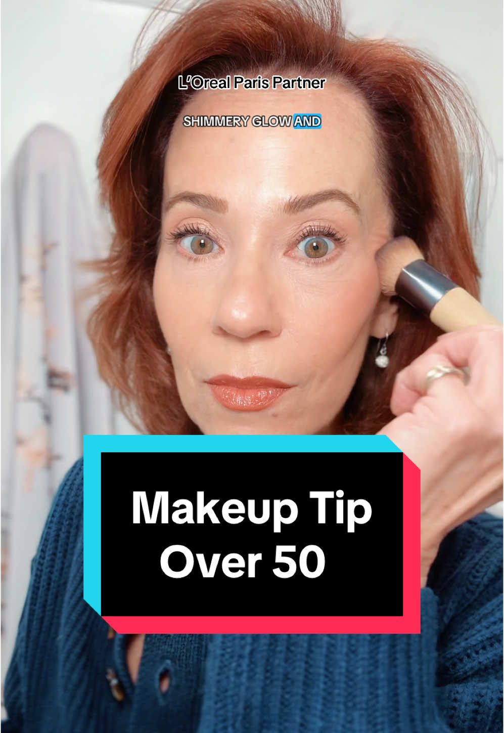 #lorealparispartner One of my favorite #makeuptips especially for #matureskinmakeup is creating a #glowymakeuplook 🤩 And the Lumi Le #liquidblush by @loréal paris usa is perfect for this #makeuplook #tiktokshoprestock #creatorsearchinsights 