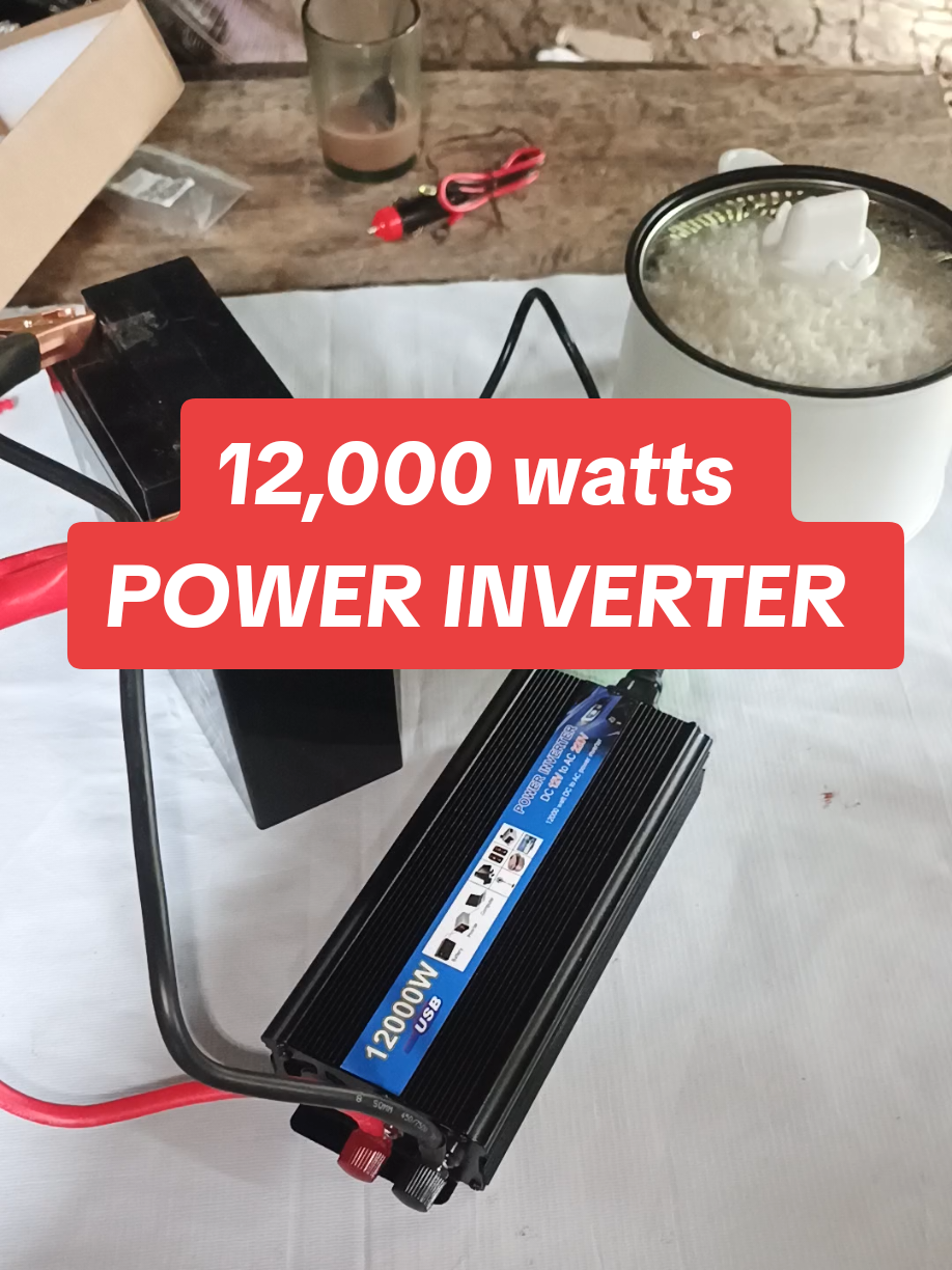 Replying to @idol.a.22  kayang kaya ng 12000 watts na power inverter yung rice cooker boss, kaya check out na. #powerinverter #inverter #foryou #foryourpage 