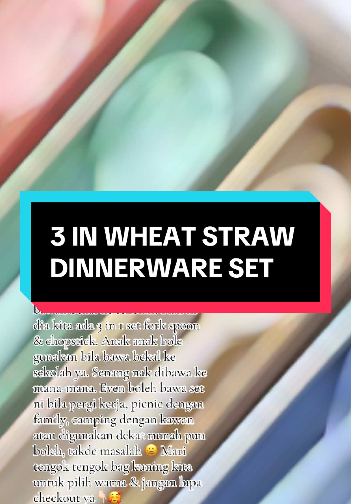 #31n1 #Wheat #Straw #Dinnerware #Set #Fork #Spoon #Chopstick #Set #Travel #Picnic #Camping #Case #Portable #Tableware #Cutlery #School #Kids #Family #Student #Lunch #fypage #A