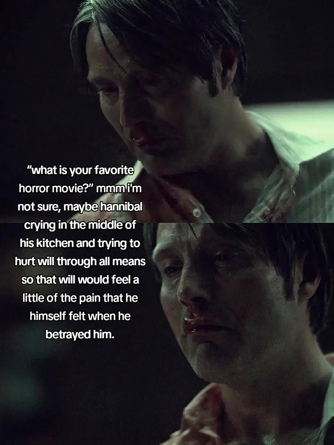 mads' performance was amazing, i'm obsessed with the look on his face #hanniballecter #hannibal #nbchannibal #madsmikkelsen #willgraham #hughdancy #hannigram #hannigramtok 