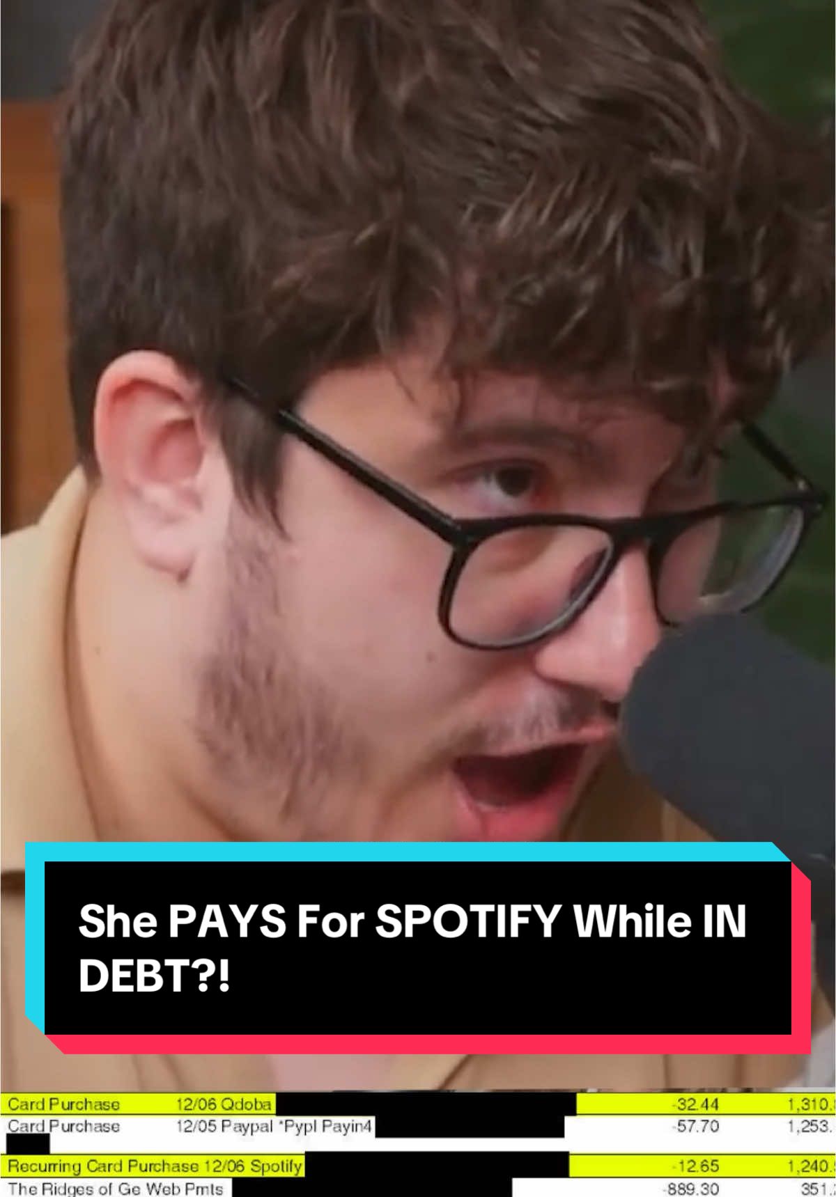 She PAYS For SPOTIFY While IN DEBT?! #spotify #debt #financialliteracy 