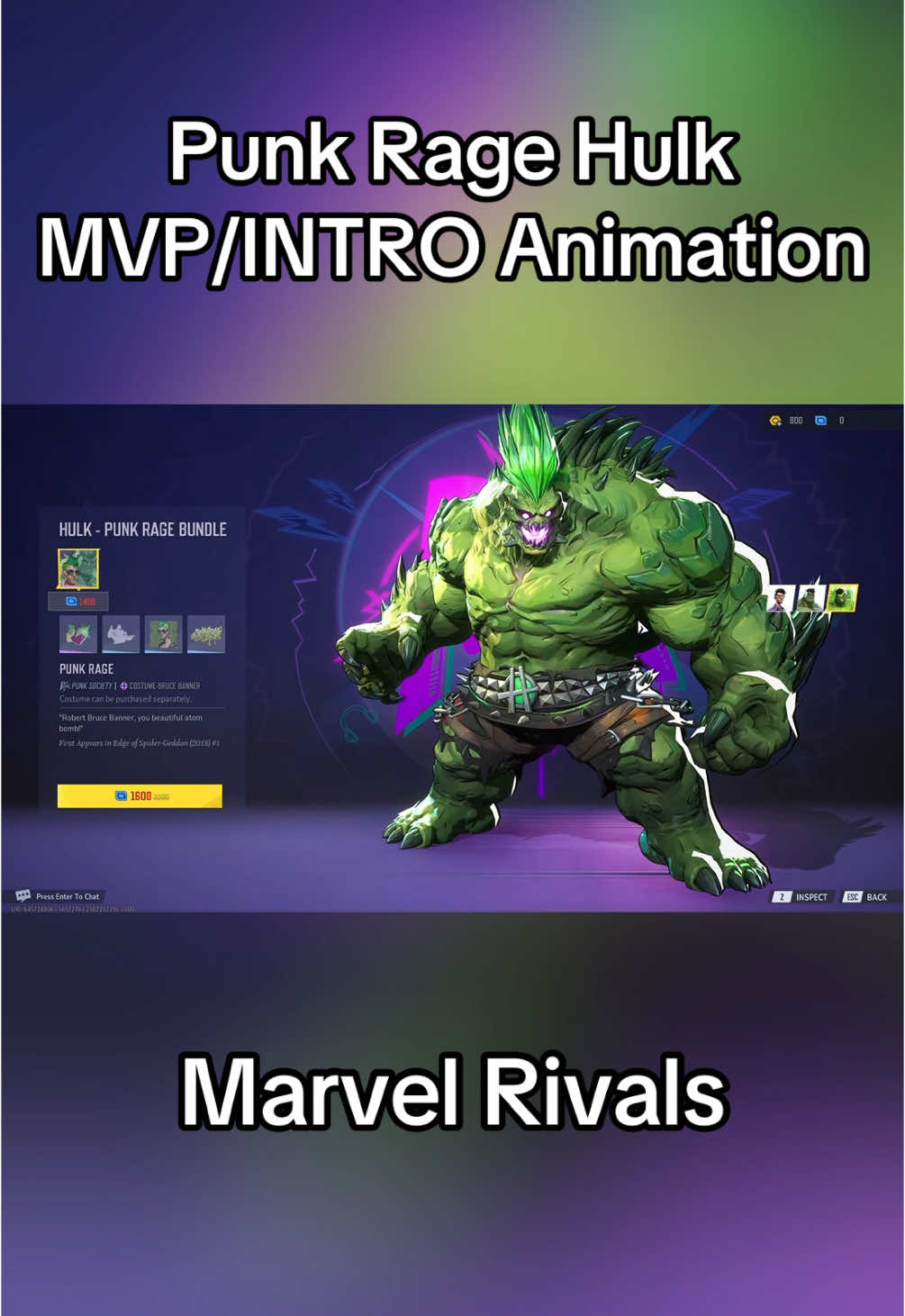 New Marvel Rivals Skin? || #marvelrivals || #marvel || #marvelstudios || #hulk || #punk 