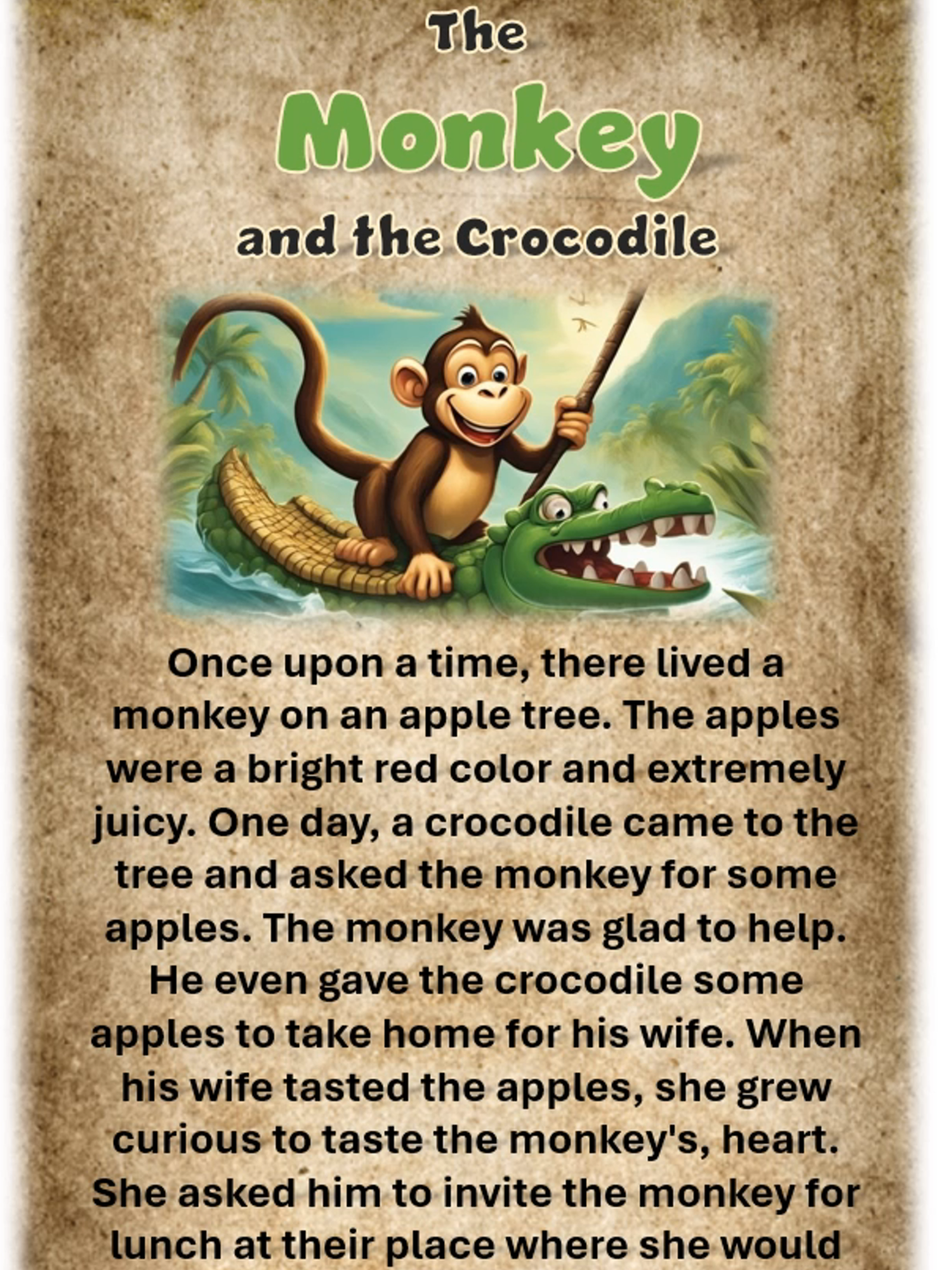 The Monkey and the Crocodile #monkey#crocodile #shortstory #shortstoriesforkids #englishforkids #shortstories #shortstoryforkids #english #englishstories #englishstory #englishstoriesforkids #englishstoryforkids #learnenglishdaily #learnenglishonline #learnenglisheveryday #learnenglishvocabulary #learnenglishwithme