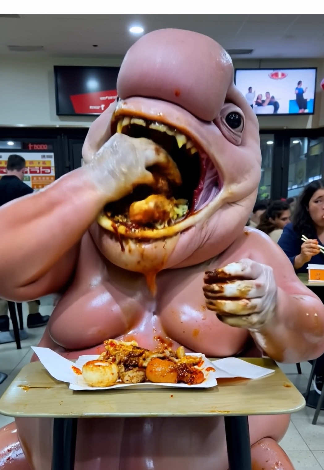 Why the hurry? #creature #monster #weird #fastfood #awkward #ai #aiwork 